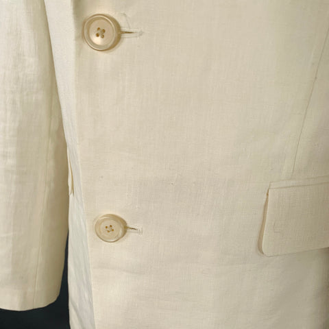 NORDSTROM Size 40 Cream Linen Notch Lapel Sport Coat