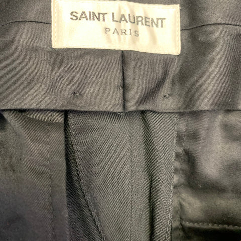 SAINT LAURENT Size 30 Black Wool Twill Flat Front Tapered Casual Pants