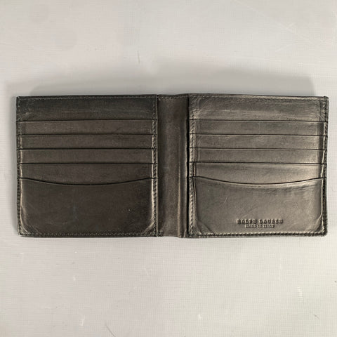 RALPH LAUREN Black Green & Yellow Plaid Leather Wallet