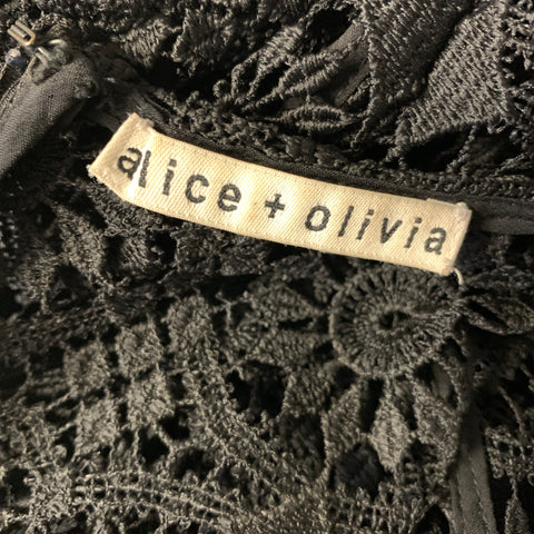 ALICE + OLIVIA Size S Black Polyester Floral Long Dress Top