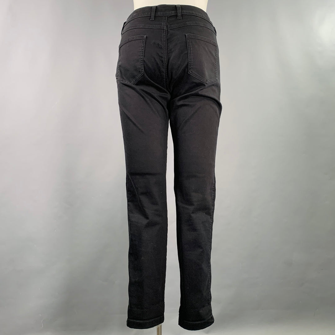 ESCADA Size 12 Black Cotton Blend 5 Pocket Jeans