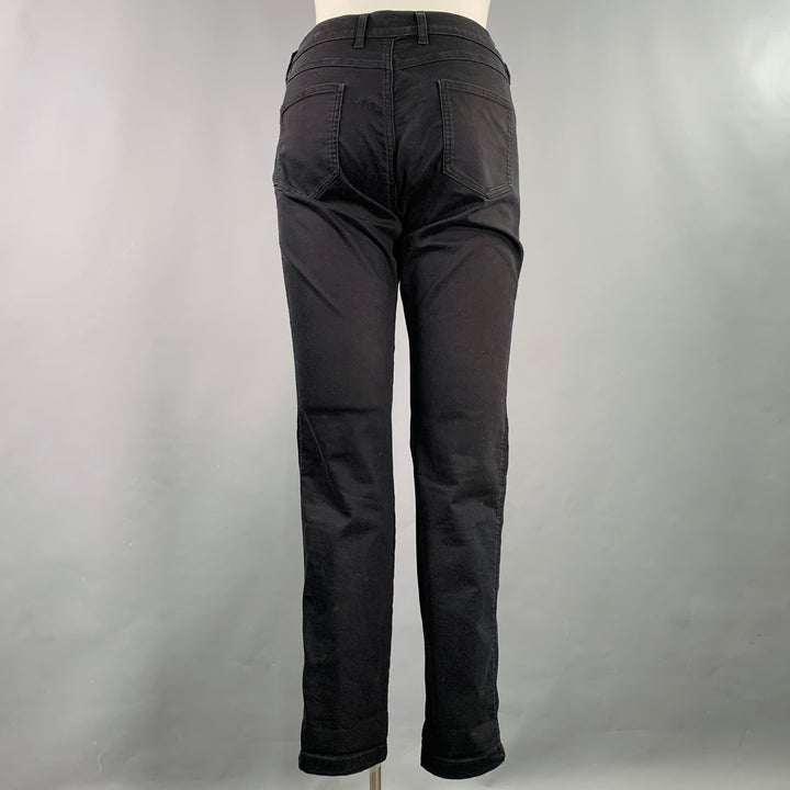 ESCADA Size 12 Black Cotton Blend 5 Pocket Jeans