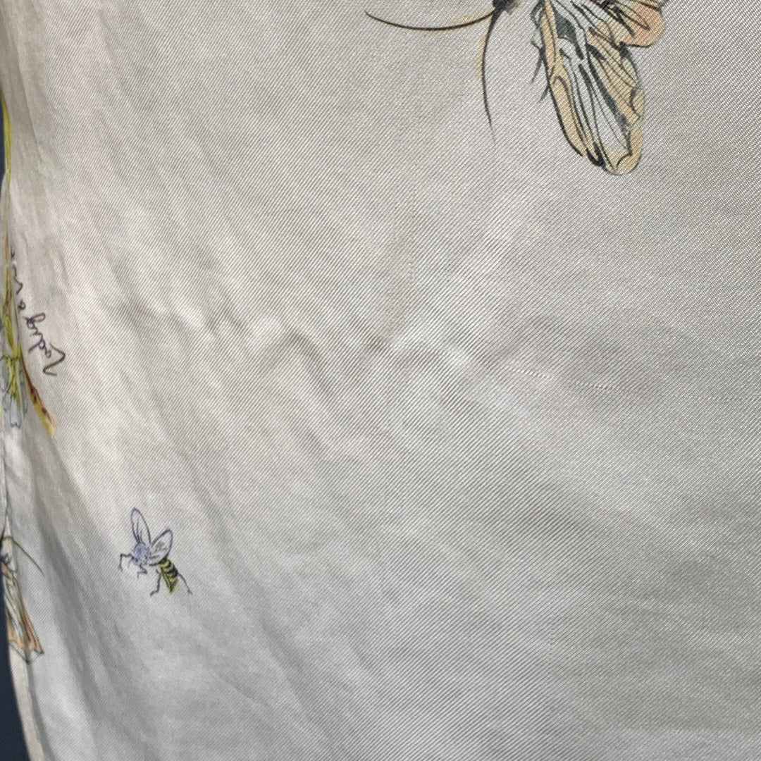 ZADIG & VOLTAIRE Size M Multi Color Silk Leopards Butterflies Print Button Up Shirt