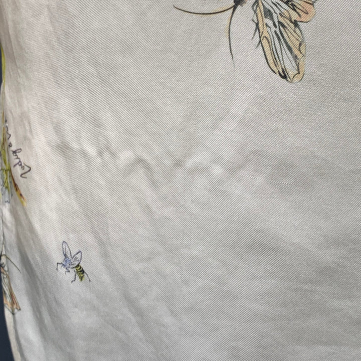 ZADIG & VOLTAIRE Size M Multi Color Silk Leopards Butterflies Print Button Up Shirt