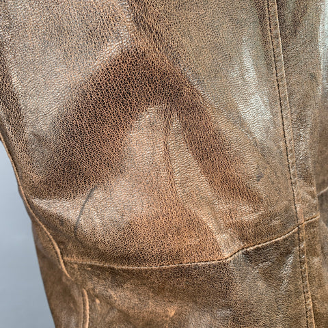 COMPAGNIA DELLE PELLI Size M Brown Leather Zip Up Racer Jacket