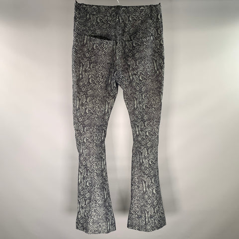 KOZABURO Size 32 Black Grey Snake Cotton  Linen Casual Pants