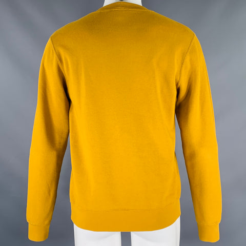 SANDRO Taille S Jaune Noir Blanc Graphique Coton Col Rond Sweat-shirt