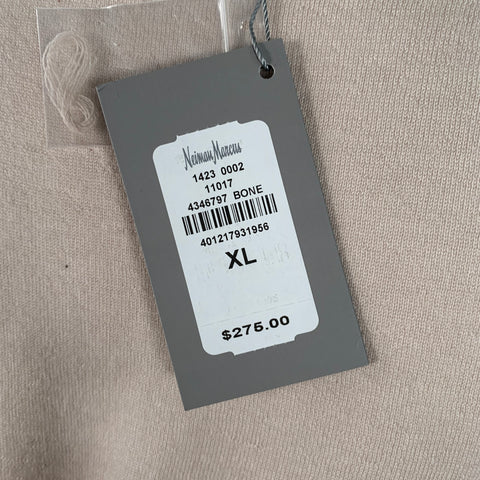 NEIMAN MARCUS Size XL Beige Cashmere Long Sleeve Pullover