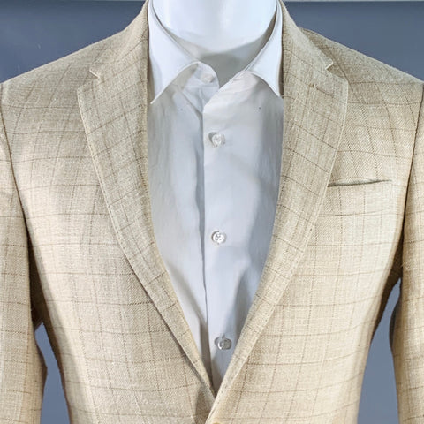 POLO by RALPH LAUREN Size 38 Regular Brown Beige Window Pane Suit