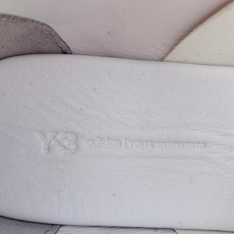 Y-3 Size 12 White Black Orange Color Block Mesh Lace-Up Sneakers