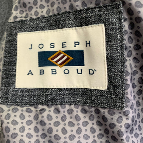 JOSEPH ABBOUD Size 40 Grey White Woven Wool Linen Sport Coat