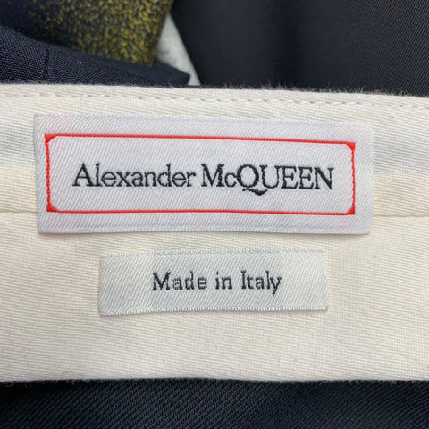 ALEXANDER MCQUEEN FW22 Size 38 Black White Yellow Painted Viscose Suit