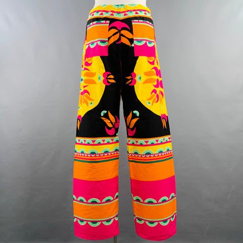 RED VALENTINO Size 12 Multi Color Cotton Print Drawstring Casual Pants