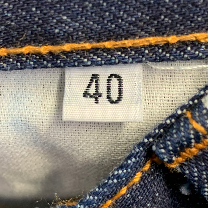 GUSTIN Size 40 Blue Twill Cotton Straight Selvedge Jeans