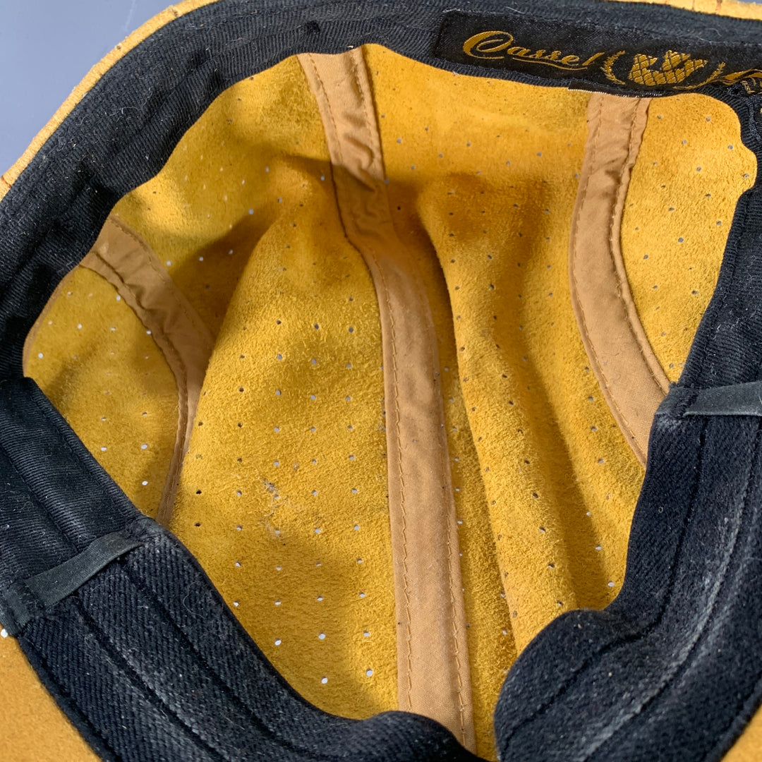 GOORIN BROTHERS by CASSEL GORRIN Yellow Perforated Leather Flat Cap Hat