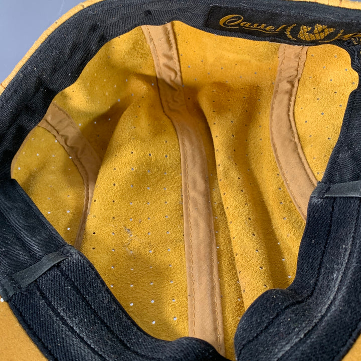 GOORIN BROTHERS by CASSEL GORRIN Yellow Perforated Leather Flat Cap Hat