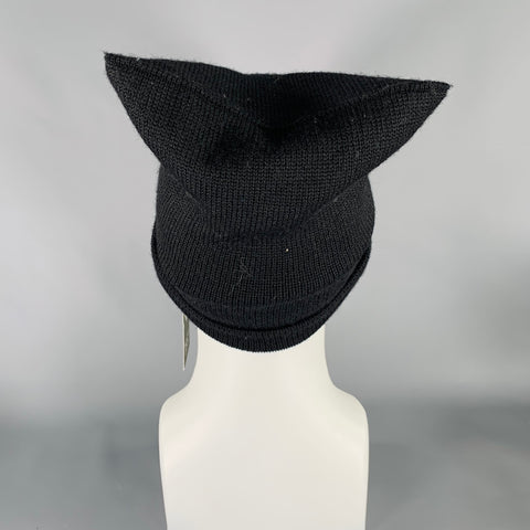 S&S Black Knit Rectangle Beanie Hat