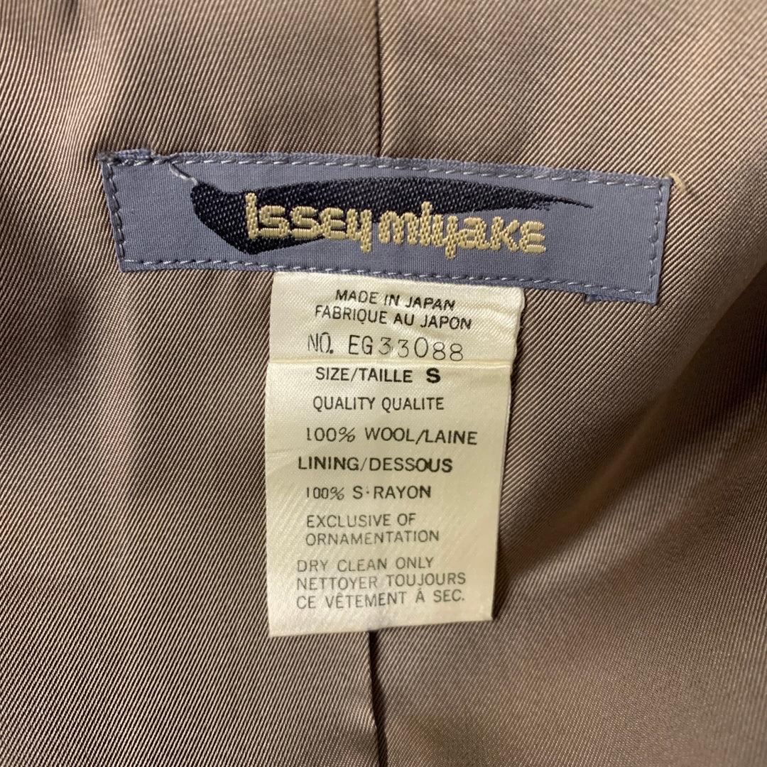 ISSEY MIYAKE Size S Brown Taupe Wool Heather Back Belt Jacket
