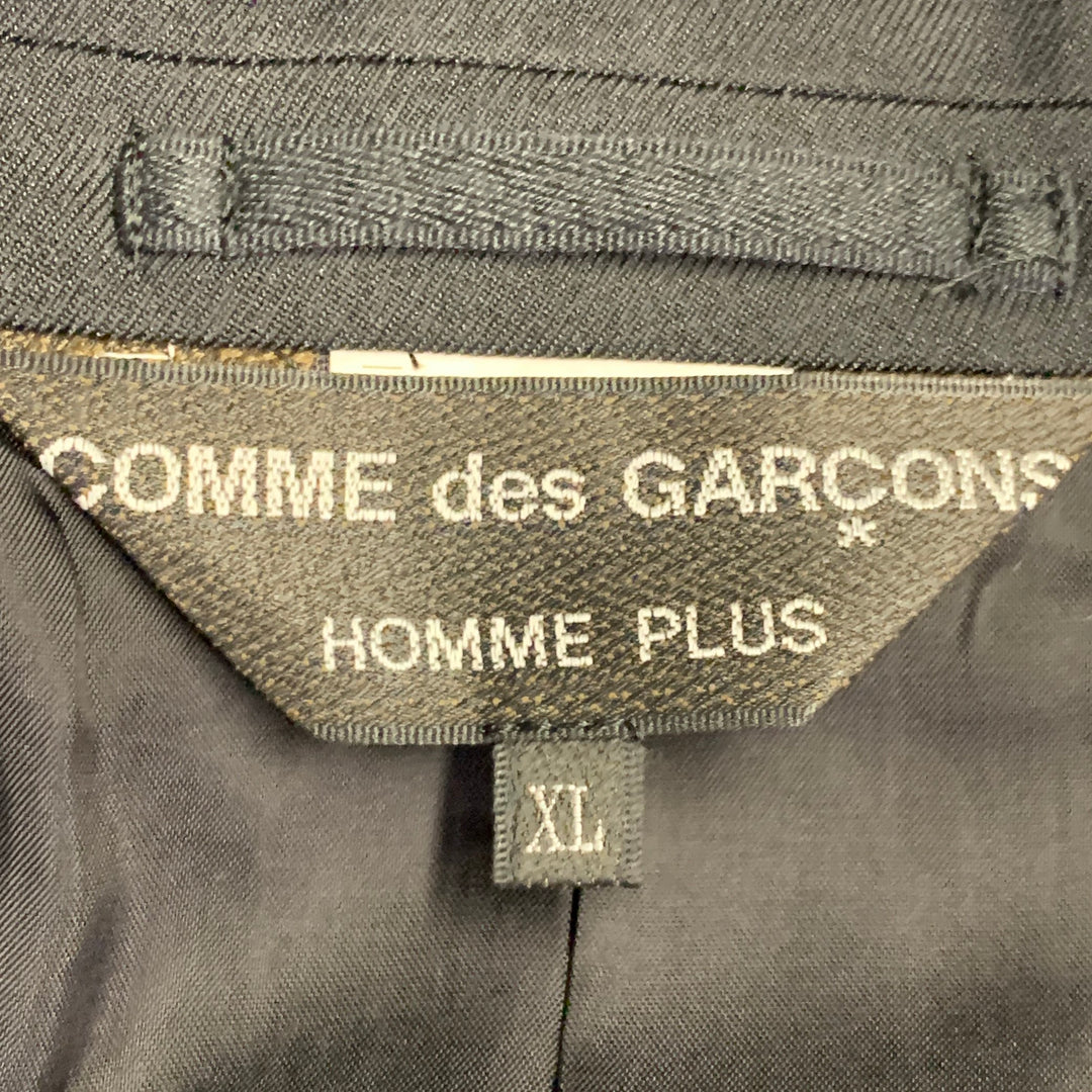 COMME des GARCONS HOMME PLUS AD2024 Size M Black Twill Wool Cutout Sport Coat