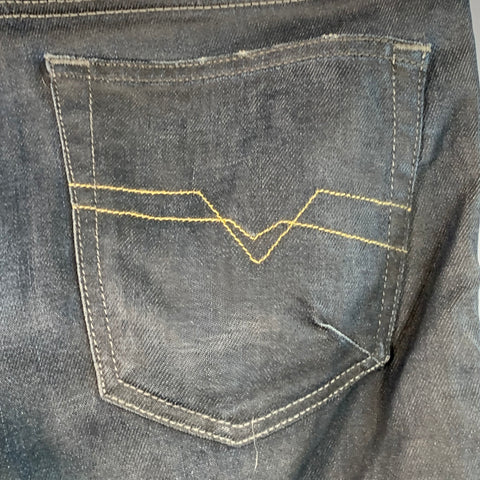DIESEL Limited Edition Size 30 Shioner Indigo Cotton Blend Twill Sequined Distressed Skinny Jeans