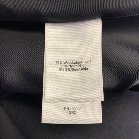 EDUN Size 42 Black White Twill Wool Blend Notch Lapel Coat