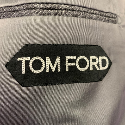 TOM FORD Size 48 Grey Silk Cashmere Peak Lapel Sport Coat