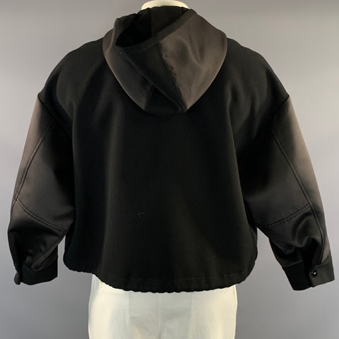 EMPORIO ARMANI Size 44 Black Polyester Zip Up Jacket