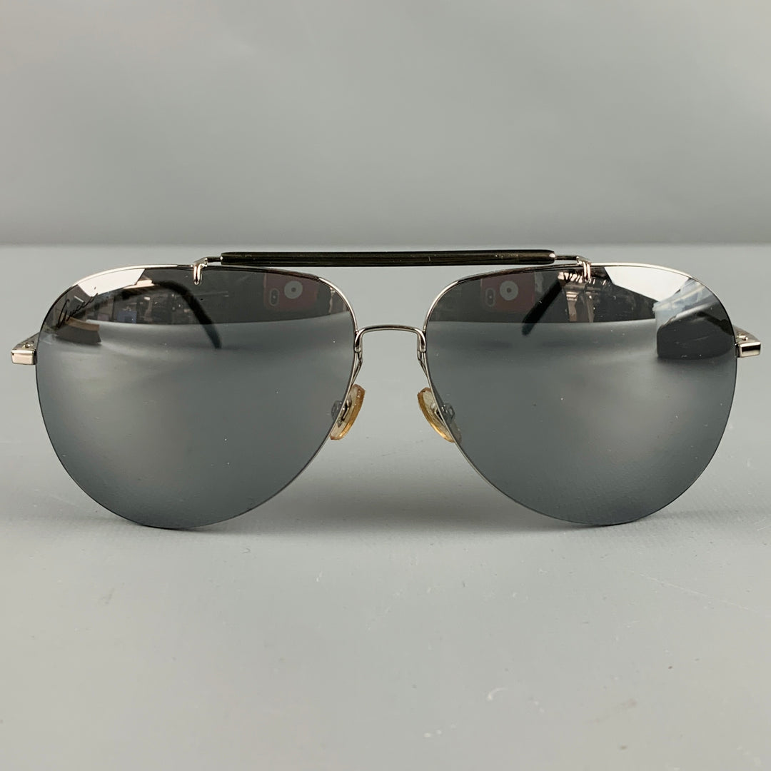 Gafas de sol de aviador de metal plateado GUCCI