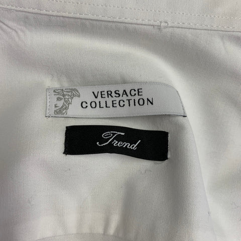 VERSACE COLLECTION Size XL White Cotton Blend Long Sleeve Shirt