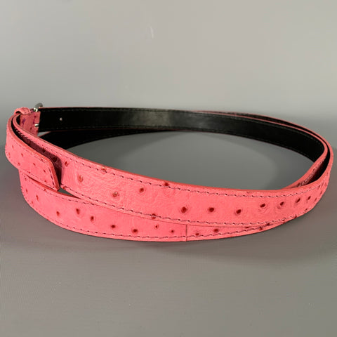 MAX MARA Waist Size S Pink Textured Ostrich Leather Belt