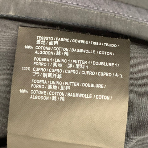 BALENCIAGA Size 10 Navy Cotton Belted A-Line Double Breasted Trench Coat