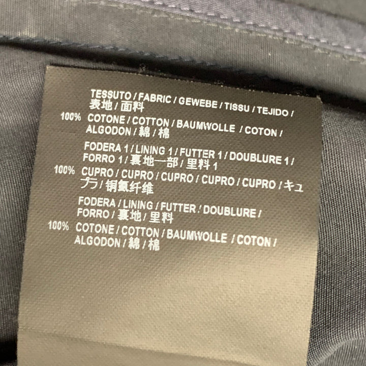 BALENCIAGA Size 10 Navy Cotton Belted A-Line Double Breasted Trench Coat