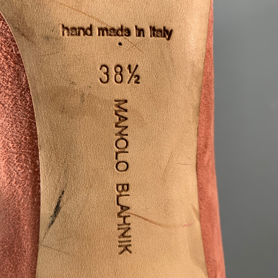 MANOLO BLAHNIK Size 8.5 Pink Suede Pointed Toe Pumps