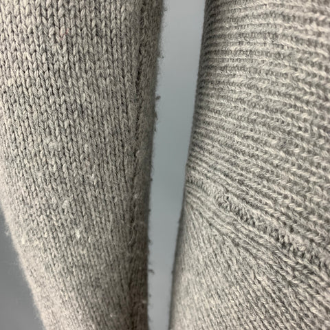 PEACHOO+KREJBERG Taille L Cardigan asymétrique en tricot de laine gris