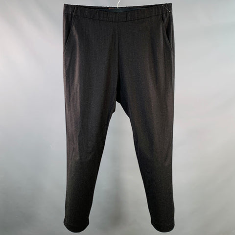 BARENA Pantalon décontracté à cordon de serrage en mélange de laine vierge noir taille 36