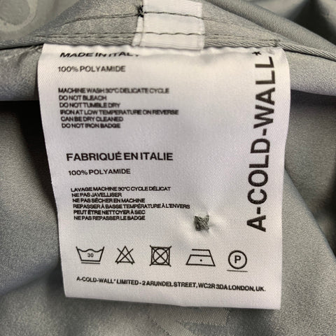 A-COLD-WALL Size M Grey Monogram Polyamide Pop-Over Short Sleeve Shirt