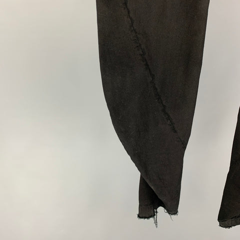 JULIUS_7 by TATSURO HORIKAWA Size L Black Cotton Crack Twisted Leg Jeans