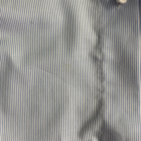 HELMUT LANG Chemise de smoking en coton rayé bleu blanc à liseré contrastant Taille L