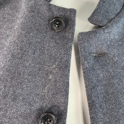 ALAN BILZERIAN Size L Grey Heather Twill Wool Nehru Collar Vest