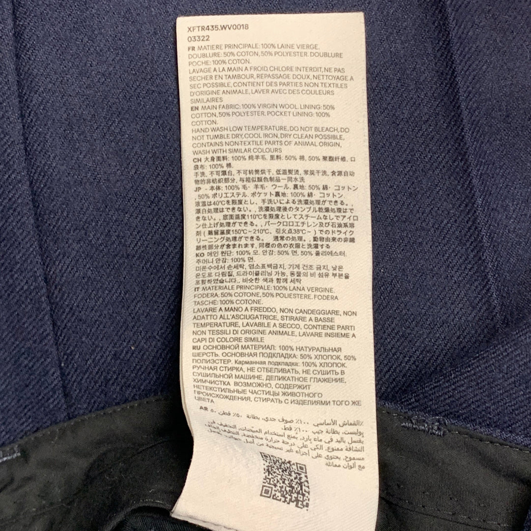AMI by ALEXANDRE MATTIUSSI Size 28 Navy Wool Twill Straight Zip Fly Dress Pants