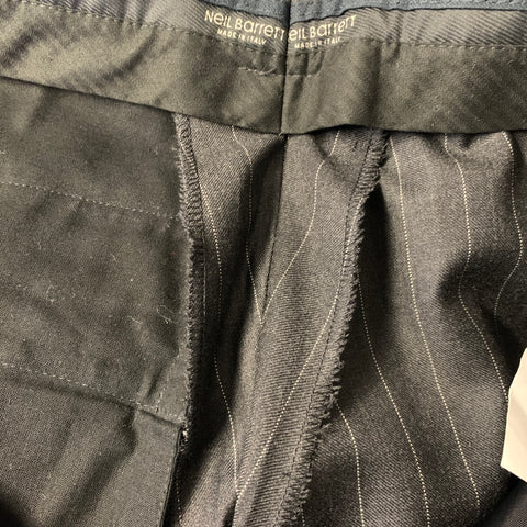 NEIL BARRETT Chest Size XL Grey Pinstripe Wool Notch Lapel 34 35 Suit