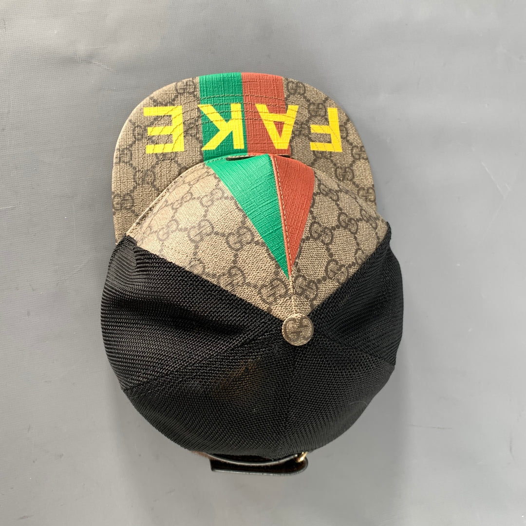 GUCCI Tan Black Monogram Polyester Blend Hats
