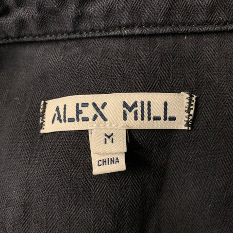 ALEX MILL Size M Black Herringbone Cotton Zip Up Jumpsuits & Overalls