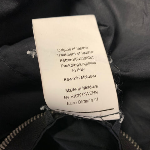 RICK OWENS Size 40 Black Leather Biker Zip Up Jacket