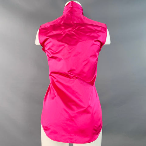 Haut sans manches avec nœud en soie fuchsia DSQUARED2, taille XS