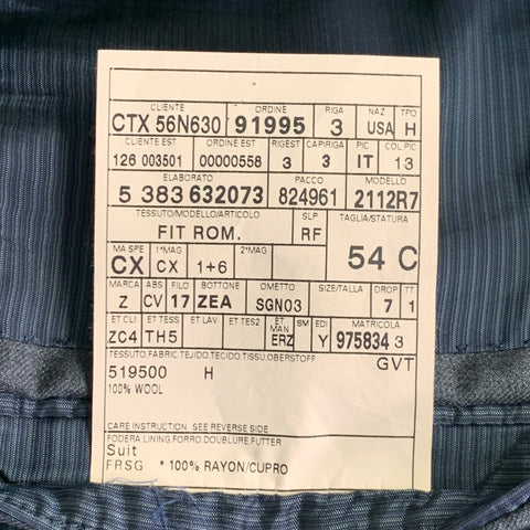 ERMENEGILDO ZEGNA Size 44 Grey Wool Single Breasted Notch Lapel Sport Coat