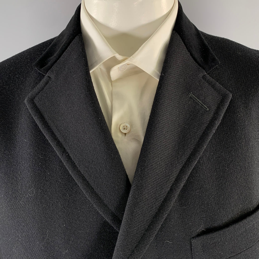 RALPH LAUREN Size 44 Black Wool Notch Lapel Coat