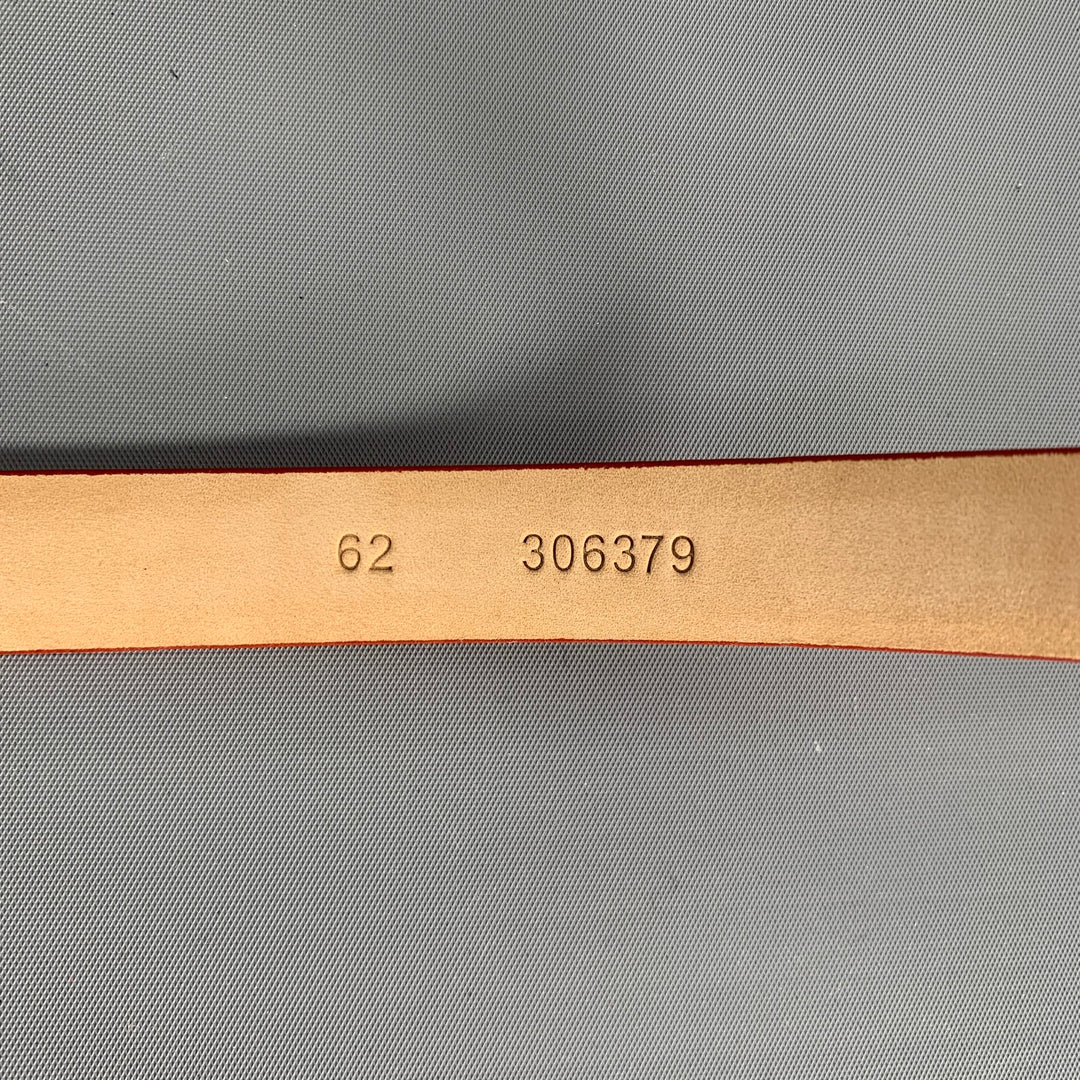 AKRIS Waist Size 38 Orange Leather Belt
