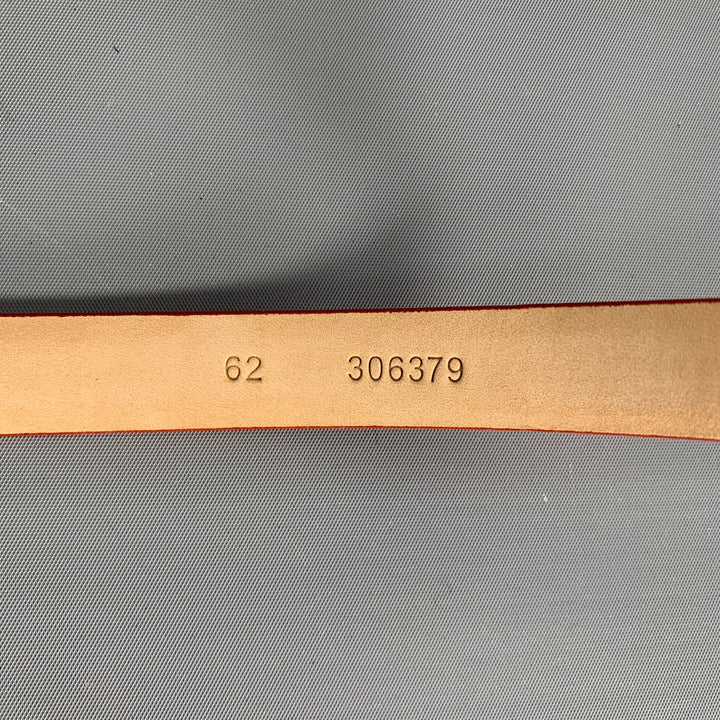 AKRIS Waist Size 38 Orange Leather Belt