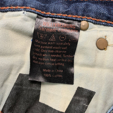 WILLIAMSBURG GARMENT CO. Size 30 Blue Cotton Jeans